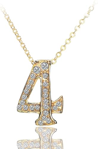 Amazon 温泉 プールで変色しない ナンバー ネックレス ペンダント レディース メンズ チェーン ペア ジュエリー ステンレス製 316l ラッキーナンバー ソウルナンバー 数字 ゴールド ケース付き Giselle ナンバー 4 レディースチェーン ゴールド ネックレス
