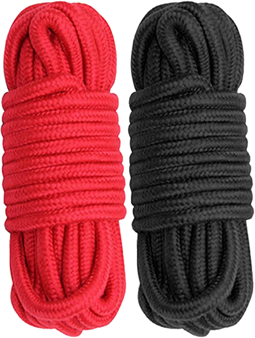 Cosymate 8mm Cotton Rope 10m Black Red Twisted Binding Knot Tying Craft DIY