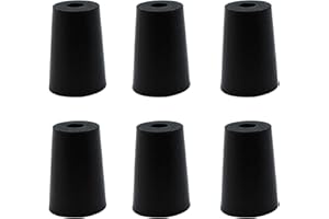 ZYHW 6Pcs Solid Rubber Stopper Bungs with Hole 13mm to 17mm Solid Test Tubes Bungs Stopper for Flask, Plug Holes and Test Tube(Black)