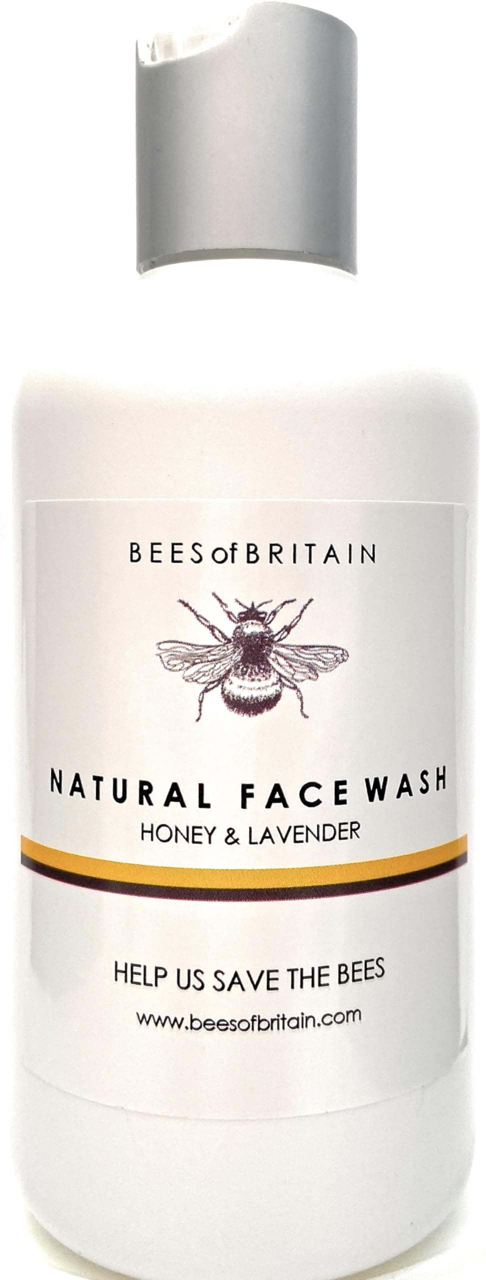 BEES of BRITAIN Honey & Lavender Natural Face Wash – pH 5.5 Skin-Neutral & Soap-Free – with Natural Soap Bark (Quillaja) – Gentle Non-Foaming Cleanser – Pure Botanical Daily Face Wash – 250ml