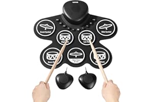 VEVOR Electric Drum Set, 7 Pads, Roll-up Drum Practice Pad, Electronic Drumset with Headphone