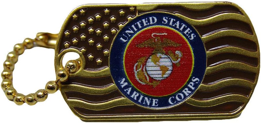 ALBATROS United States Marine Corps Wavy Gold Flag Hat Cap Lapel Pin/Key Chain for Home and Parades, Official Party, All Weather Indoors Outdoors