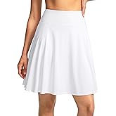 SANTINY 20'' Knee Length Skorts for Woman 4 Pockets High Waisted Women's Tennis Golf Skirts Long Athletic Skirt with Shorts