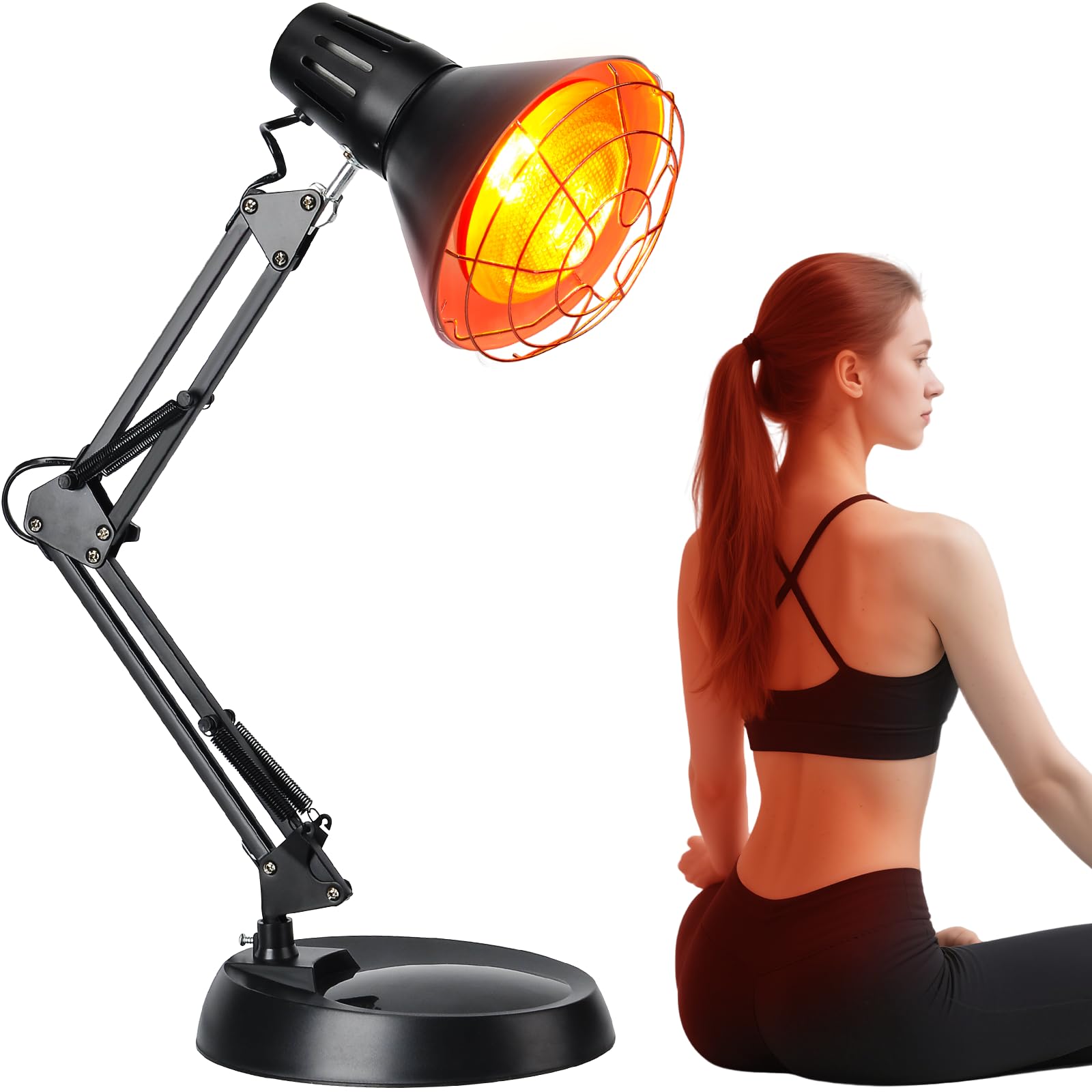 Photo 1 of Infrared Heat Lamp with Timer, Red Light Therapy for Body Muscle Joint Pain Relief, 150W Near Infrared Bulb with Sturdy Adjustable Base