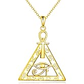YFN Eye of Horus Necklace Sterling Silver Egyptian Pendant Necklace Egypt Jewelry Gifts for Women Mom