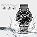 SINOBI Mens Slim Quartz Watch Black Ultra Thin Minimalist Wrist Watch with Stainless Steel Milanese Band and Analogue Display