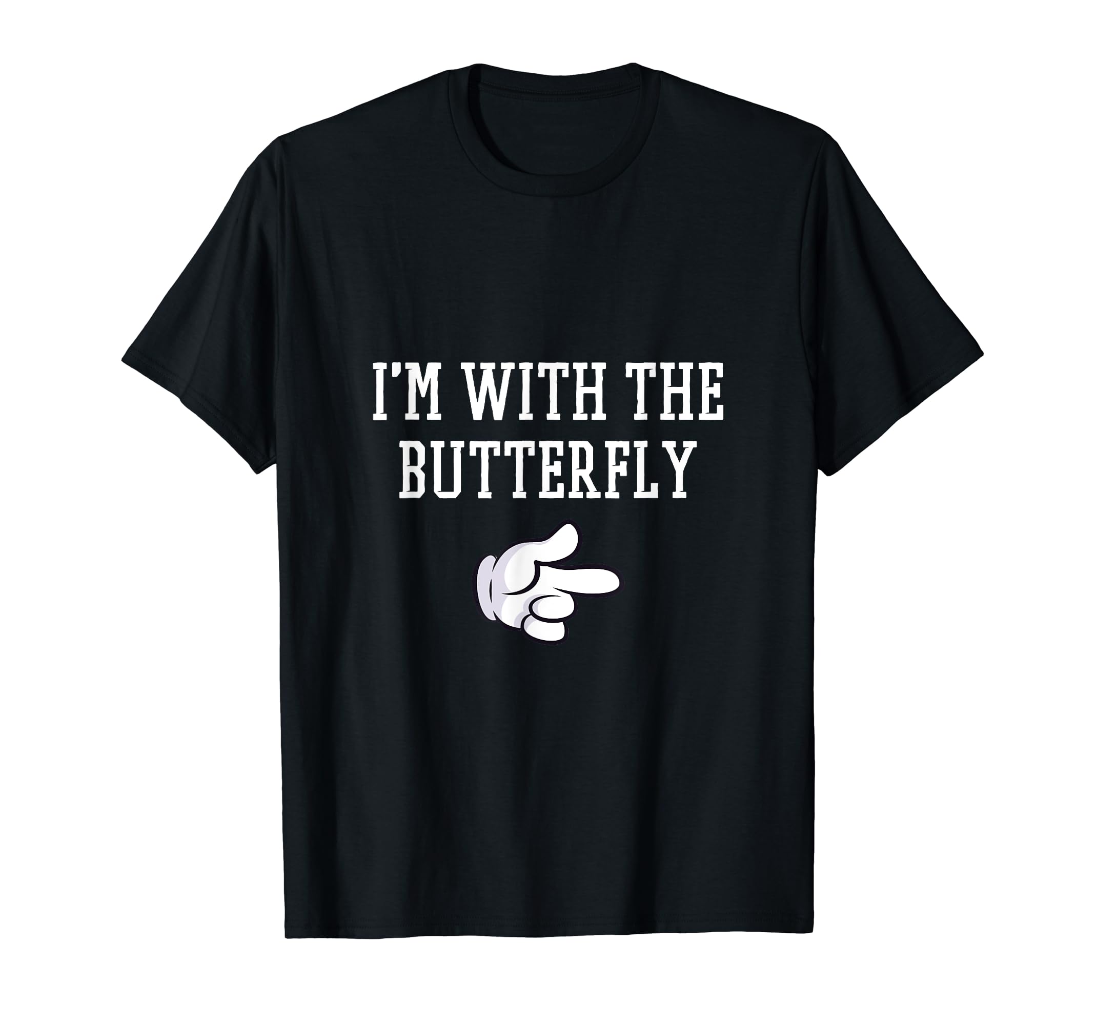 I'm With The Butterfly Costume Halloween Matching Couple T-Shirt