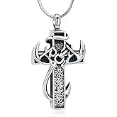 Minicremation Deer Antler Cross Cremation Jewelry Urn Necklace for Ashes Keepsake Pendant Memorial Gift for Women Men Keepsake Jewelry for Loved Ones with Fill Tool