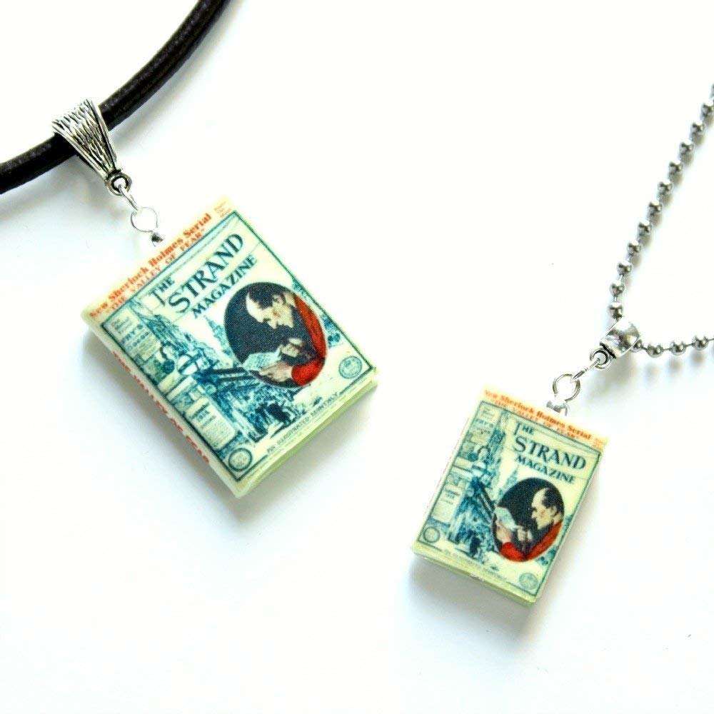 Valley of Fear Sherlock Holmes Arthur Conan Doyle Clay Mini Book Pendant Necklace Cord Chain Unisex