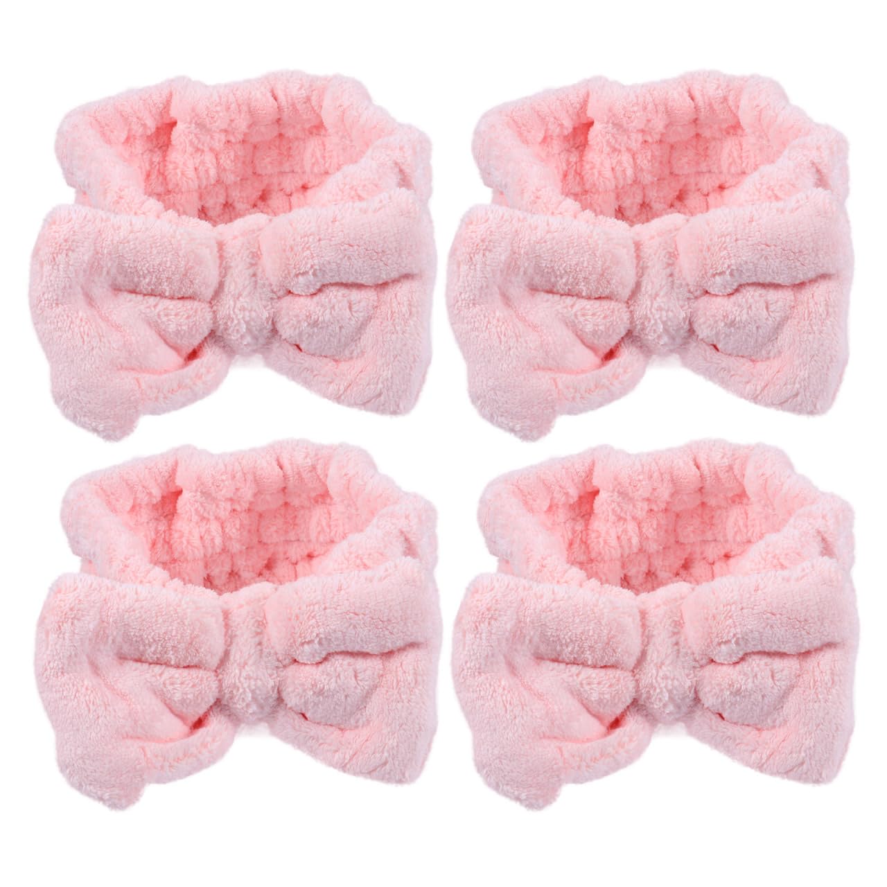 Lurrose 4Pcs Elastic Makeup Headbands for Women Hair Styling and Face Washing Soft Lightweight Spa Hair Ties for Sports and Skincare Routine