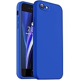 Vooii for iPhone SE Case 2022/3rd/2020,iPhone 8/7 Case, Upgraded Liquid Silicone with [Flat Edges] [Camera Protection] [Soft Anti-Scratch Microfiber Lining] Phone Case for iPhone SE - Klein Blue