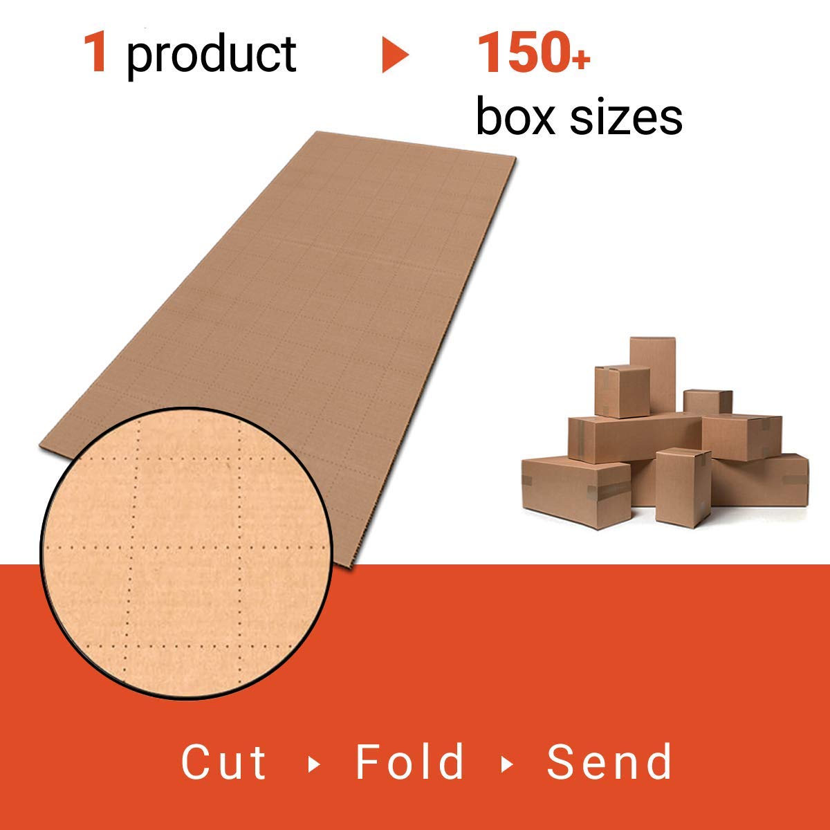 JustFoldMe Shipping boxes 10 cm Packing box small Packing box small Packing boxes variable size 10 perforated 80 x 40 cm Cardboard sheets every 5 cm One Size Fits All Custom Size Cardboard