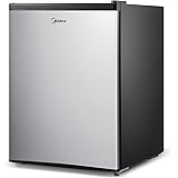 Midea WHS-87LSS1 Refrigerator, 2.4 Cubic Feet, Stainless Steel