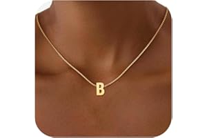 Eaciy Initial Necklace for Women Girls - Dainty 18K Gold Plated Initial Letter Necklace Teen Girls Gifts Trendy Stuff Tiny A-Z Pendant Necklace Birthday Gifts 5 6 7 8 9 10 Years Old Girl