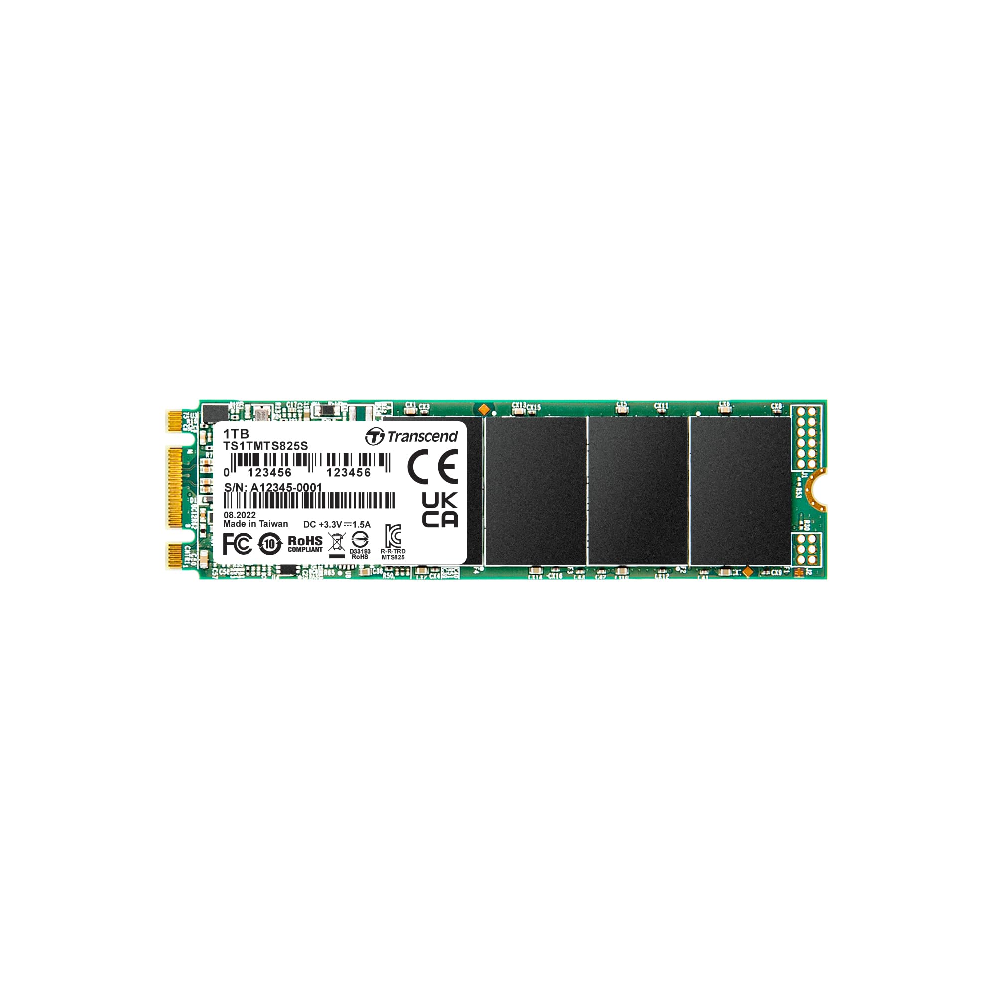 Transcend MTS825S 1TB SATA III 6Gb/s SSD, Read/Write up to 550/500 MB/s with 3D Nand Flash TS1TMTS825S — image 1