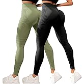 2 Pack Compression Leggings for Women Anti Cellulite Leggings Butt Lifting Resistance Band Scrunch Butt 2Pcs Legging