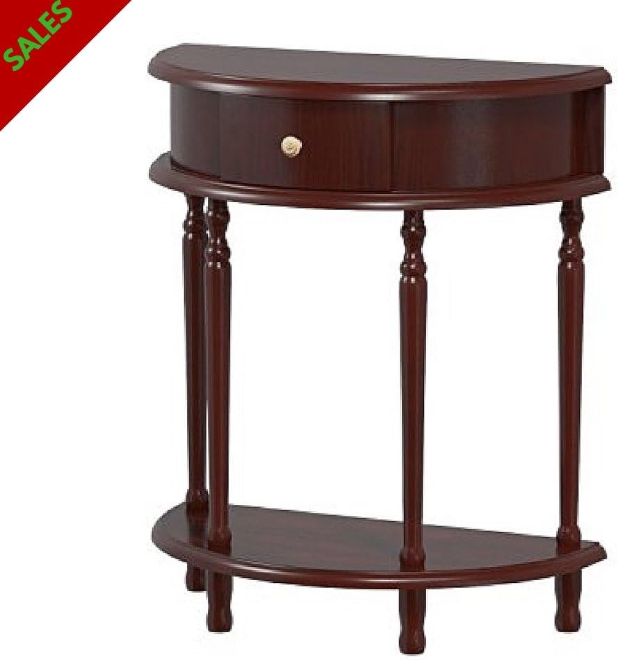 Entryway Cabinet Console Table Hallway Foyer Table with Drawer and Bottom Shelf Wood Console Table Cherry Espresso for Home Office Use Classic Style Assembly Required and E Book by TSR