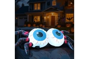 GARIG 4FT Halloween Inflatables Eyeballs Outdoor Decorations Build-in LEDs Lights Blow Up Yard Decorations for Garden Lawn Yard Decor