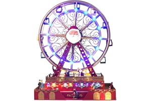 Skyant Christmas Rotating Ferris Wheel with LED Lights, 18" Big Christmas Animated Decorations, Creates Festive Atmosphere