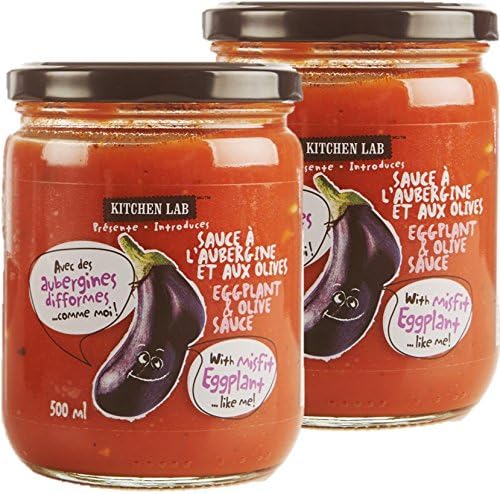 Kitchen Lab Eggplant &amp; Olives sauce made with misfit vegetable - 16.9 fl.oz. (2 pack)