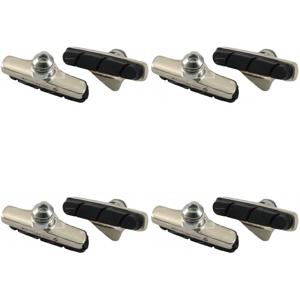 DiscoBrakes 4 Pairs (8 Pads) Campagnolo Record Titaniun Effect Road Brake Pads, Blocks 55mm