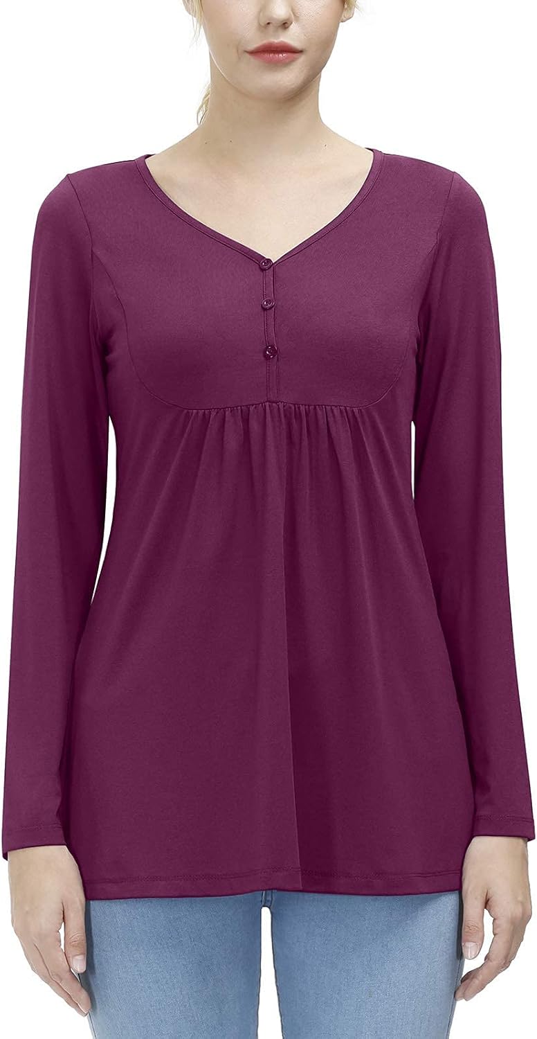 Womens Long Sleeve Workout Tops Casual Tunic Top for Leggings Athletic T-Shirt Quick Dry Lightweight: Clothing