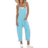 Muchpow Women's V Neck Sleeveless Jumpsuits Spaghetti Straps Harem Long Pants Overalls With Pockets
