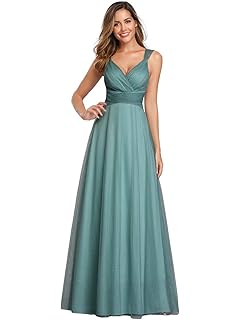 Ever-Pretty A-línea Vestido de Noche Cuello en V Largo para Mujer 07905