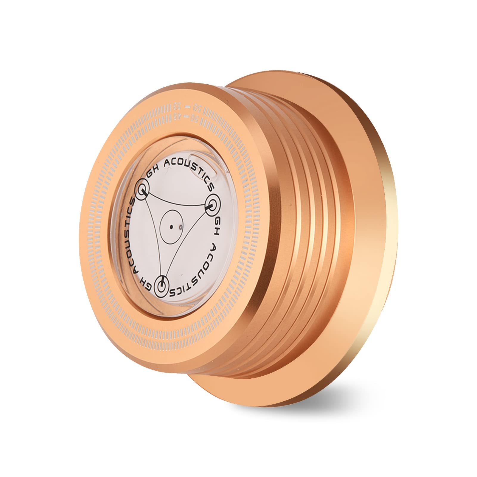 Socobeta Record Weight Turntable 50Hz Turntable Disc Record Stabilizer Clamp with Bubble Level for LP Record Player(Gold)