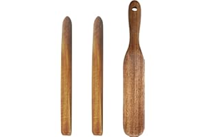 SYWAN Acacia Wooden Sourdough Bread Mixing Stir Stick & Paddle, 2 x 11 Inch & 1 x 13 Inch, Versatile Kitchen Tool for Bread Making, Cooking, Baking