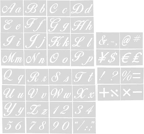 Amazon Toyandona 40 In 1デジタルアルファベット絵画テンプレート 26文字と10の数字のシンボル絵画ステンシル子供のための学習ツールdiy工芸品スクラップブッキング 白 テンプレート 通販