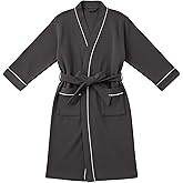 EK4YDNDS 100% Cotton Girls Robe, Soft Spa Kimono Long Bathrobe for Kids 2-12 Years