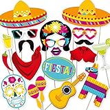Fiesta Photo Booth Props by PartyGraphix. Perfect for Mexican Photo Booth Props Stand. Fiesta Party Supplies. Kit Includes 32 Pieces.