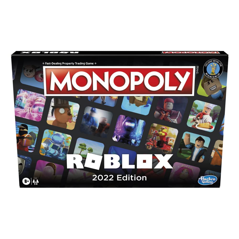 Hasbro Gaming Monopoly: Roblox 2022 Edition Game, Monopoly Board Game, Buy, Sell, Trade Popular Roblox Experiences, Multicolor