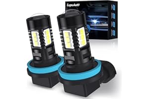 H11/H8/H9 LED Fog Light Bulbs, 6500K Xenon White, H11/H8/H16 LED Fog Lamps or DRL Replacement, No Adapter Required, 1:1 Mini 