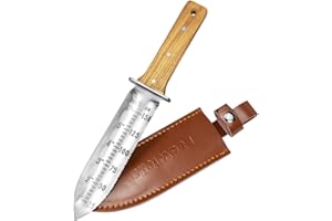 EADWIELLA Hori Hori Trowel Knife Japanese Weeding Knife Garden Knife Tool with Sheath for Landscaping Digging, Dividing Plants, Planting Bulbs, Digging Out Weeds, Removing Rocks, Cutting Through Roots
