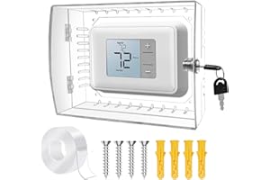 groword Large Thermostat Lock Box Cover with Key, Clear Thermostat Cover with Lock Compatible With Home Thermostat On Wall, AC Lock Box Cover with Key Fits Thermostats 4.8"H x 6" W or Smaller (1pack)