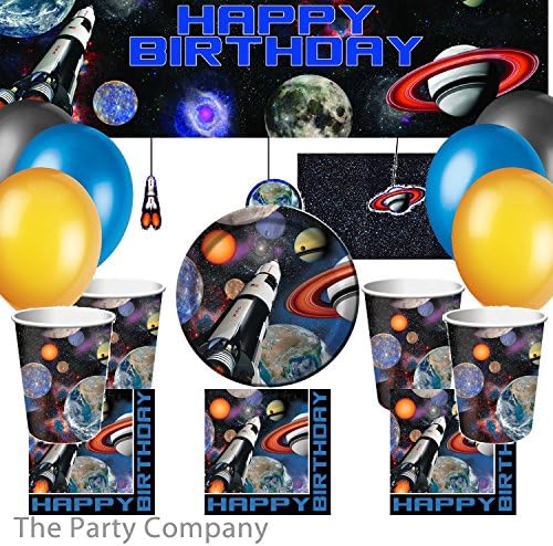 Space Rocket Blast Boys Birthday Party Deluxe Kit for 8 Plates Decorations