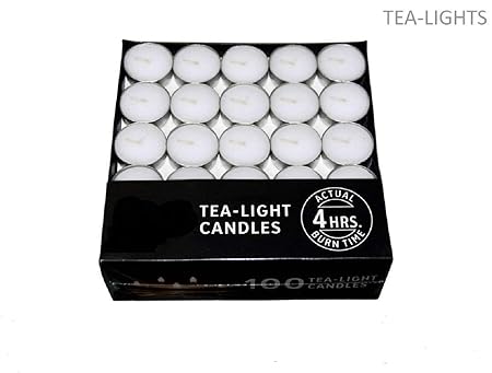 Gifteniaa Aluminum Tealight Candle Wax Candles Unscented Candles (White) Pack of 50