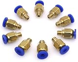 DollaTek PC4-M6 Straight Fitting Connector 10pcs M6 Thread for 4mm OD 3D view 2