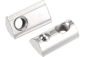 uxcell M6 T Slot Nuts Roll in Spring T-nut with Ball Carbon Steel for 3030 Series Aluminum Extrusion Profile Rail with 8mm Sl
