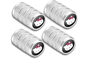 TUINS 4PCS Car Tire Valve Caps Kitty Cute Accessories,Anti-Rust Anti Dust Valve Stem Cover,Universal for Cars Trucks Motorcycles and Bikes