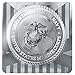 Marines USMC Black White Logo Licensed Round Tie Bar Clip Clasp Tack Silver