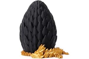 Flavery Œuf de dragon imprimé en 3D – Noir et or, dragon articulé, 30,5 cm Fidget Toy & décoration, Teen+