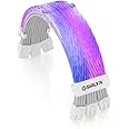 Sirlyr RGB PSU Cables,Full White ARGB GPU Power Supply Cable 3 * 8(6+2) Pin,Strimer Extension Cable Kit 5V 3Pin Synchronized,Customed White PC Chassis (White Connector)