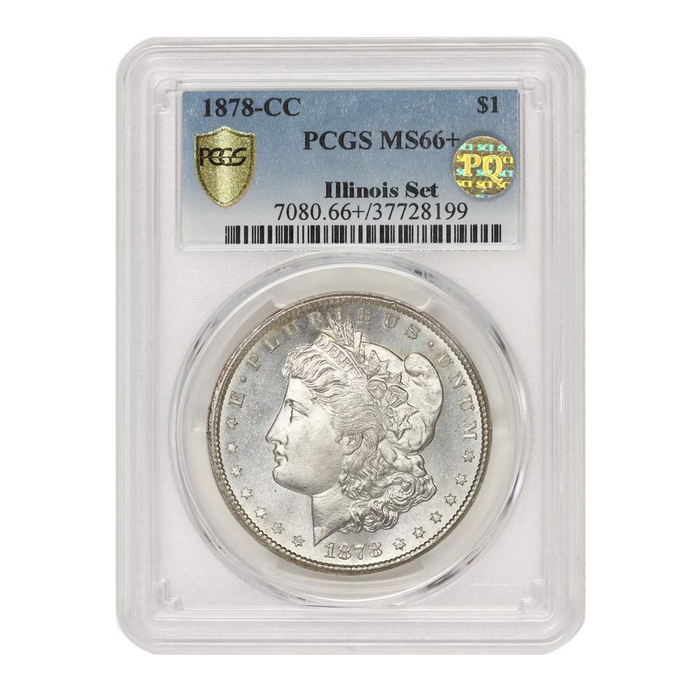 1878 CC American Silver Morgan Dollar MS-66+ PQ Approved Illinois Set by CoinFolio $1 MS66+ PCGS