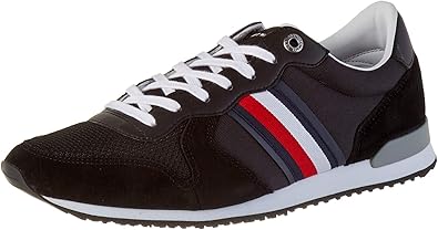 tommy hilfiger iconic leather trainers black