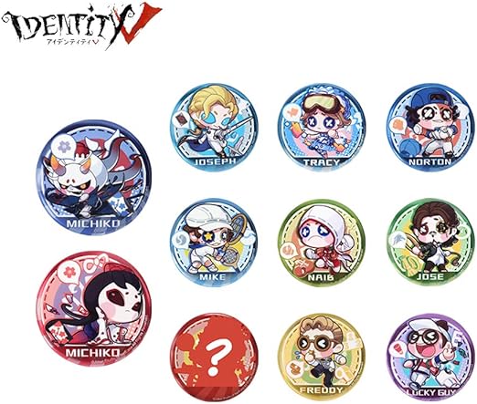 Amazon Identity V 第五人格 ミニキャラ 缶バッジ 運動会シリーズ バッジ アイデンティティv 公式サイトグッズ 飾り 萌えグッズ コスプレ小物 般若相 芸者 写真家 機械技師 探鉱者 曲芸師 傭兵 一等航海士 弁護士 幸運児 隠しアイテム ランダム1種類 コスプレ 仮装