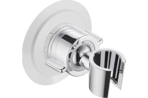 Cobbe Wall Mount Hand held Shower Head Holder - 360 Adjustable with Tension Nut - Universal Shower Hose Fits showerhead Holder (Chrome)