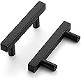 Home Expert 10 Pack 2.5 inch Cabinet Handles Black Kitchen Cabinet Handles Square Cabinet Handles Matte Black Cabinet Pulls 2.5 inch Center Kitchen Handles for Cabinets